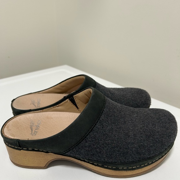 Dansko Bethann Wool Clog Mules Charcoal Gray Size 6.5 - 7 US 37 EU - Picture 5 of 11